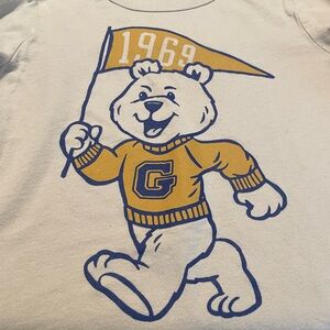 GAP Kids Cream and Blue Bear Flag Tee